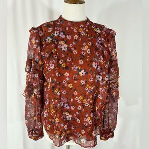 Ann Taylor Floral Long Sleeve Top